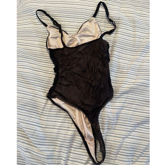 Flattering Corset-Style Sheer Mesh Bodysuit - Picture 2 of 4